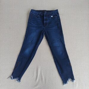 KanCan Jeans Women 9/28 Dark Wash KC9131D Skinny Distressed Step Hem Ankle Zip